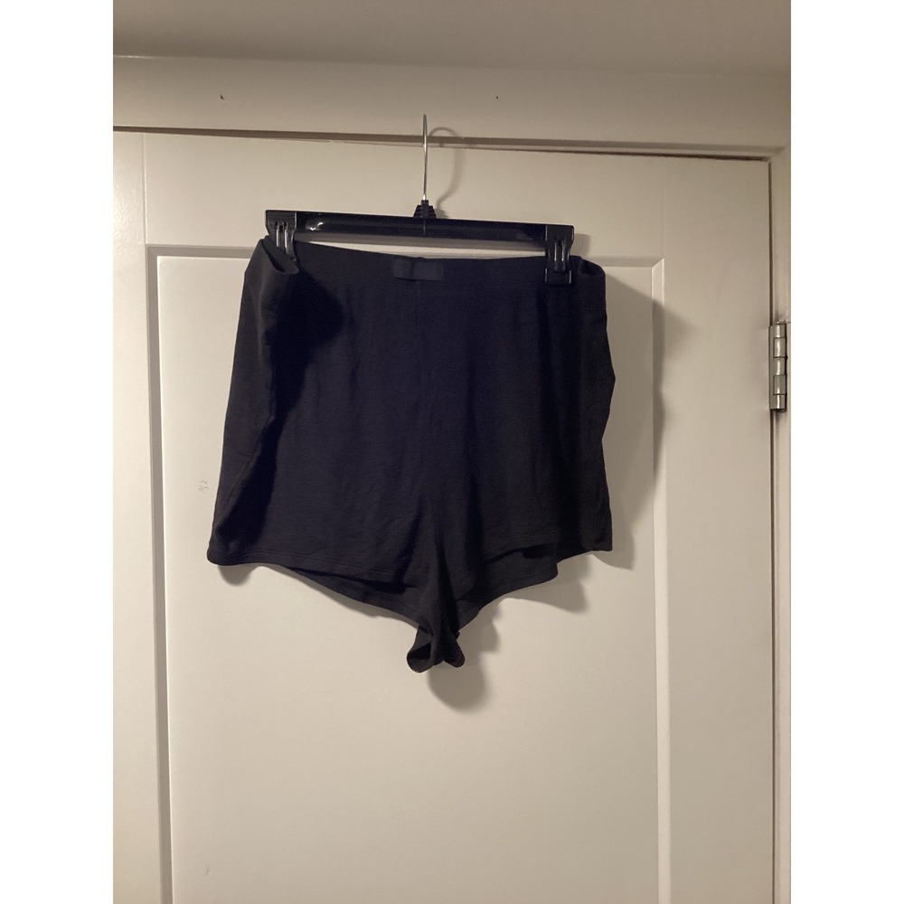 Victorias Secret Black Cotton Lounge Sleep Shorts Womens XXL High Rise Pajama
